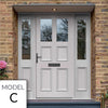 Exterior Victorian Ailsa 2L 4P Front Door with Two Sidelights - Customisable: Size, Colour, Glass and Sidelight Options