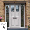 Exterior Victorian Ailsa 2L 4P Front Door with Two Sidelights - Customisable: Size, Colour, Glass and Sidelight Options