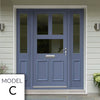 Exterior Victorian Arran 3L 2P Front Door with Two Sidelights - Customisable: Size, Colour, Glass and Sidelight Options