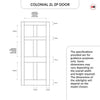 Exterior Colonial 2L 4P Front Door with Two Sidelights - Customisable: Size, Colour, Glass and Sidelight Options