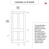 Exterior Colonial 2L 2P Front Door with Single Sidelight and Transom - Customisable: Size, Colour, Glass and Sidelight Options