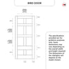 Exterior Victorian Bird 4L 4P Front Door with Transom - Customisable: Size, Colour, Glass Options