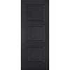 Premium Double Sliding Door & Wall Track - Antwerp 3 Panel Black Primed Door