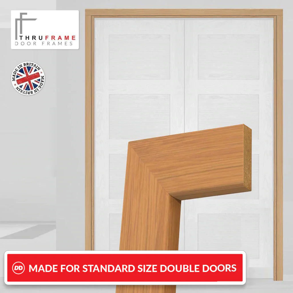 Made to Size Double Interior Unfinished Oak Veneered Frame and Simple Architrave Set