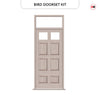 Exterior Victorian Bird 2L 6P Front Door with Transom - Customisable: Size, Colour, Glass Options