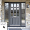 Exterior Victorian Blackwell 6L 3P Front Door with Two Sidelights - Customisable: Size, Colour, Glass and Sidelight Options