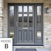 Exterior Victorian Blackwell 6L 3P Front Door with Two Sidelights - Customisable: Size, Colour, Glass and Sidelight Options