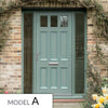 Exterior Victorian Blackwell 3L 6P Front Door with Two Sidelights - Customisable: Size, Colour, Glass and Sidelight Options