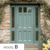 Exterior Victorian Blackwell 3L 6P Front Door with Two Sidelights - Customisable: Size, Colour, Glass and Sidelight Options