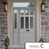 Exterior Victorian Blackwell 6L 3P Front Door with Single Sidelight and Transom - Customisable: Size, Colour, Glass and Sidelight Options