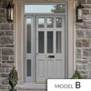 Exterior Victorian Blackwell 6L 3P Front Door with Single Sidelight and Transom - Customisable: Size, Colour, Glass and Sidelight Options