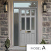 Exterior Victorian Blackwell 6L 3P Front Door with Single Sidelight and Transom - Customisable: Size, Colour, Glass and Sidelight Options