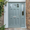 Exterior Victorian Blackwell 3L 6P Front Door with Single Sidelight - Customisable: Size, Colour, Glass and Sidelight Options