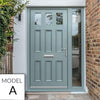 Exterior Victorian Blackwell 3L 6P Front Door with Single Sidelight - Customisable: Size, Colour, Glass and Sidelight Options