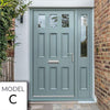 Exterior Victorian Blackwell 3L 6P Front Door with Single Sidelight - Customisable: Size, Colour, Glass and Sidelight Options