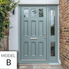 Exterior Victorian Blackwell 3L 6P Front Door with Single Sidelight - Customisable: Size, Colour, Glass and Sidelight Options