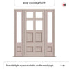 Exterior Victorian Bird 4L 4P Front Door with Two Sidelights - Customisable: Size, Colour, Glass and Sidelight Options