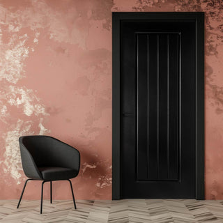 Image: Samantha Black Grained Internal PVC Door