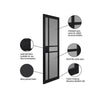 Sirius Tubular Stainless Steel Sliding Track & Door - Industrial City Black Internal Door - Tinted Glass - Prefinished