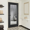 Blenheim Internal Door Black Prefinished - Clear Bevelled Glass