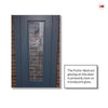 Contemporary Anthracite Grey Lightly Grained Internal PVC Door - Forfar Abstract Clear Glass