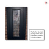 Contemporary Black Lightly Grained Internal PVC Door - Forfar Abstract Clear Glass