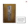 Contemporary Irish Oak Lightly Grained Internal PVC Door - Forfar Abstract Clear Glass