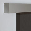 Premium Double Sliding Door & Wall Track - Vancouver 4 Pane Chocolate Grey Door - Clear Glass - Prefinished