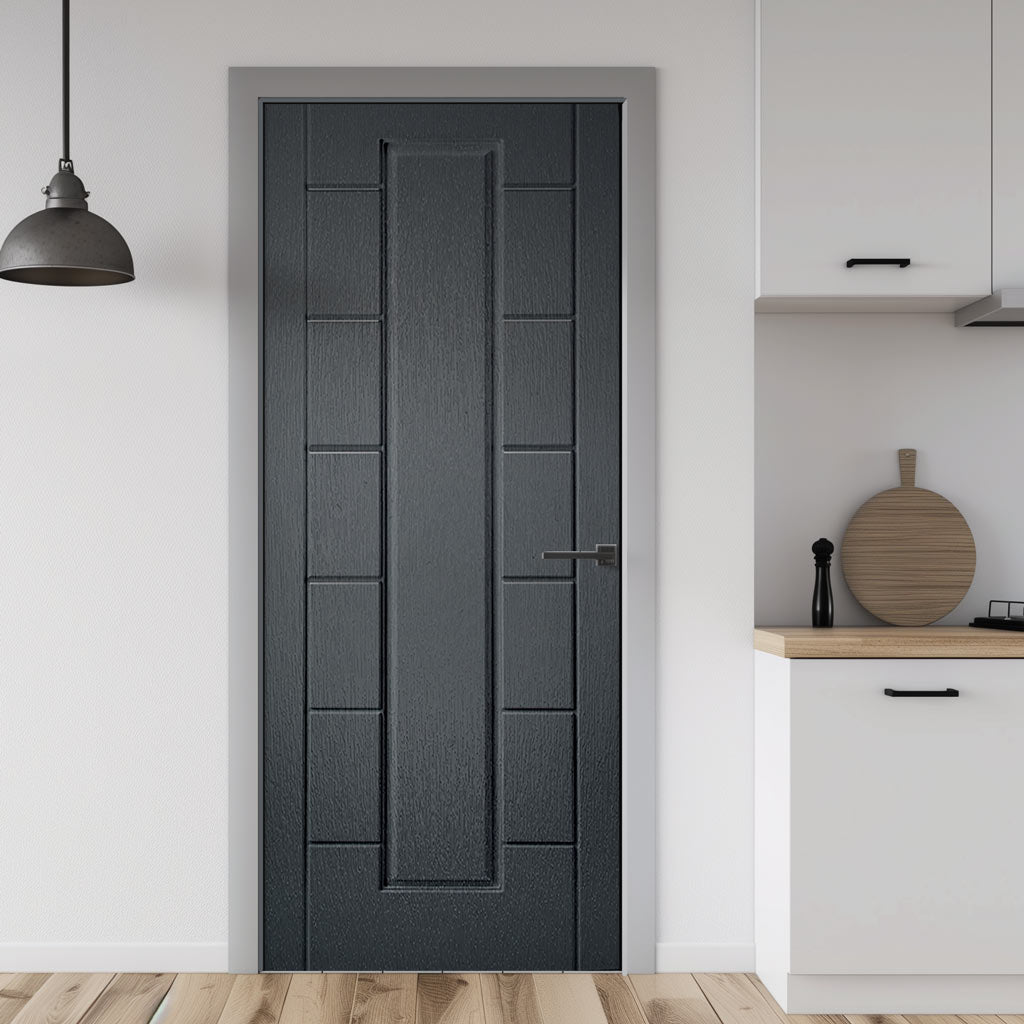 Cairgorm Slate Grey Grained Internal PVC Door