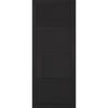 Premium Double Sliding Door & Wall Track - Chelsea 4 Panel Black Painted Door - Prefinished