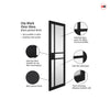 JB Kind Industrial City Black Internal Door Pair - Clear Glass - Prefinished