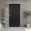 Top Mounted Stainless Steel Sliding Track & Door - Industrial City Black Panel Internal Door - Prefinished