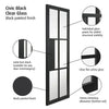 Top Mounted Stainless Steel Sliding Track & Door - Industrial Civic Black Internal Door - Clear Glass - Prefinished