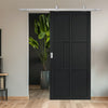 Top Mounted Stainless Steel Sliding Track & Door - Industrial Civic Black Internal Door - Prefinished