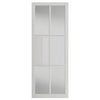 Sirius Tubular Stainless Steel Sliding Track & Double Door - Industrial Civic White Internal Door - Clear Glass - Prefinished