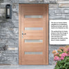 Balham External Hardwood Front Door and Frame Set - Frosted Double Glazing