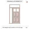 Exterior Colonial 2L 4P Front Door with Single Sidelight and Transom - Customisable: Size, Colour, Glass and Sidelight Options