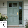 Exterior Colonial Front Door with Single Sidelight - Customisable: Size, Colour, Glass and Sidelight Options