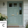 Exterior Colonial Front Door with Single Sidelight - Customisable: Size, Colour, Glass and Sidelight Options