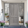 Colonial 4 Panel External Hardwood Front Door and Frame Set - Two Unglazed Side Screens