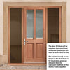 Malton External Hardwood Front Door and Frame Set - Frosted Double Glazing - Two Unglazed Side Screens