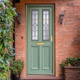 Image: Derby Hardwood Front Door - Leaded - Tri Glazing