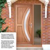 Harrow External Hardwood Front Door and Frame Set - Frosted Double Glazing - One Unglazed Side Screen