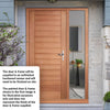 Hayes Flush External Hardwood Front Door and Frame Set - One Unglazed Side Screen