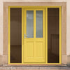 Malton External Hardwood Front Door and Frame Set - Frosted Double Glazing - Two Unglazed Side Screens