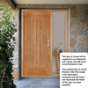 Norfolk Flush Exterior Oak Front Door and Frame Set - One Unglazed Side Screen