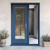 External Shaker 1L Oak Front Door - Clear Double Glazing - One Unglazed Side Screen