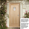 Suffolk Exterior Oak Front Door and Frame Set - Part Frosted Double Glazing