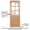 Cottage 6 Pane Oak Back Door - Clear Double Glazing