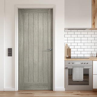 Image: Fire Internal Door - Cottage Light Grey Door - Laminated - Prefinished